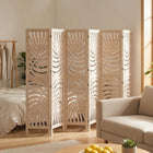 HOMCOM - Paravent autoportant à 6 panneaux motif feuille de palmier pour bureau à domicile ou chambre - finition bois naturel-Le design à six panneaux crée un espace personnel ou divise les pièces  
