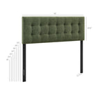 Modway - Emily Tissu tapis Tête de lit King Size, Feuillage-Touffage de boutons