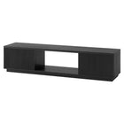 Hudson&Canal - Meuble TV Dorian pour téléviseurs jusqu'à 78" - Grain noir-Le dessus a une capacité de poids de 75 lb, les armoires peuvent supporter 50 lb chacune