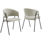 Modway - Nella Rembourré Chenille à bruyère Chaises de salle à manger Ensemble de 2 - Noir taupe-Ensemble de 2 chaises de salle à manger d’accent