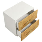 Modway - Abel 2 tiroirs Burl Wood Table de chevet, Burl blanc blanchi-7