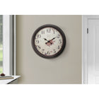 Monarch Specialties - Horloge - 20 po Rond - Horloge Murale - Brun - Transitionnel-Aiguilles métalliques anciennes et papier de style vintage avec de grandes marques numériques imprimées, faciles à lire à distance