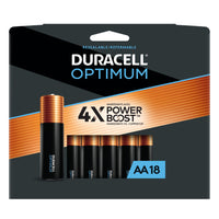 Duracell - Optimum Piles Alcaline AA  - paquet de 18-CONÇUES AVEC 4 FOIS PLUS D’INGRÉDIENTS POWER BOOSTMC: les piles AA Duracell Optimum contiennent 4 fois plus d’ingrédients POWER BOOSTMC brevetés de Duracell que les piles AA Coppertop