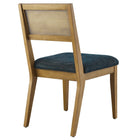 Modway - Nimba Faux rotin Tissu Chaises de salle à manger Ensemble de 2 - Heathered Weave Azure-8