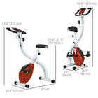 Soozier - Vélo D’Exercice Pliable Avec Résistance À 8 Niveaux Et Roues - Rouge-Hauteur du siège réglable, 70-80 cm, adaptée à différentes tailles d'utilisateurs  
