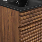 Modway - Render 18" Vanette de salle de bain - Noir noyer-Étagère de rangement réglable