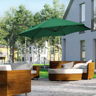 Outsunny - Parasol déporté 8,5 pi avec rotation à 360°, vert-Une toile ventilée aide à rester stable face au vent  