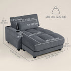 HOMCOM - Chaise lounge-lit surdimensionnée rembourrée 58 po - gris foncé-Dispose de porte-gobelets doubles sur les accoudoirs pour des sessions de jeu ou de cinéma ininterrompues 