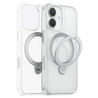 Torras - Coque Ostand Q3 Spin Series pour iPhone 17 - Transparente-Support magnétique rotatif 360°. Angles de vision illimités, praticité à 360° Intégration affleurante, sans épaisseur supplémentaire au dos.