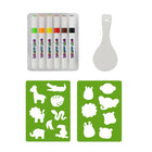 Water Art - Coffret thématique - Aventure Safari -Comprend 6 marqueurs à eau magiques, 1 cuillère en céramique et 2 pochoirs