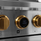 Kucht - 48 po Série KXP Cuisinière double énergie Propane - Acier inoxydable/Or-Cuisinière de classe professionnelle avec deux brûleurs doubles de 20 000 BTU avec fonction mijotage, deux brûleurs de 12 000 BTU, deux de 9 000 BTU et deux de 6 000 BTU