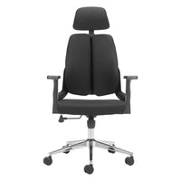 Zuo - Genric Chaise de bureau - Noir-Maille respirante favorisant circulation de l’air et confort prolongé