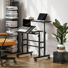 HOMCOM - Bureau debout avec plateau inclinable - 27,6 po L x 23,6 po l x 47,2 po H - noir-Le plateau avant offre une zone stable pour l’utilisation de la souris