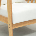 HOMCOM - Fauteuil d’appoint avec assise et dossier rembourrés pour chambre - blanc crème-Dimensions totales : 26,8 po l x 29,5 po p x 30,7 po H (68L x 75P x 78H cm.) 

