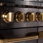 Kucht - 48 po Série KED style professionnel à double combustible - Gemstone-La cuisinière tout en acier inoxydable titane avec poignée professionnelle dorée vous aide à vivre une expérience culinaire ultime
