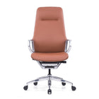 Nexten Pro - Chaise de bureau - Dossier haut - Marron-Chaise de bureau en cuir véritable haut de gamme