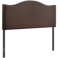 Modway - Curl Nailhead Tapis Tête de lit Queen, Brun foncé-Tête de lit contemporaine