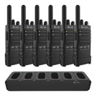 Cobra - PX650 Radio bidirectionnelle professionnelle FRS avec station de chargement – Lot de 6-Conception Professionnelle Et Discrète: Conçu pour une utilisation professionnelle avec un rayon d’action allant jusqu’à 300 000 pieds carrés et 25 étages