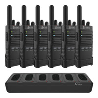 Cobra - PX650 Radio bidirectionnelle professionnelle FRS avec station de chargement – Lot de 6-Conception Professionnelle Et Discrète: Conçu pour une utilisation professionnelle avec un rayon d’action allant jusqu’à 300 000 pieds carrés et 25 étages