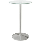 HOMCOM - Table de bar ronde pour 2, assemblage facile pour bar à domicile, cocktail, bistrot - transparent-Design moderne avec des lignes épurées et un plateau de table lisse 