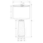 Monarch Specialties - Luminaire - 29 po H Lampe De Table - Résine Grise - Abat-Jour Ivoire / Crème - Moderne-Munie d'un câble transparent de 5 pieds, placez cette lampe polyvalente sur une table d'extrémité ou latérale, une table de chevet ou de nuit pour une source d'éclairage à la fois élégante et pratique