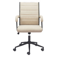 Zuo - Auction Chaise de bureau - Beige-Moelleux et durable pour un confort quotidien exceptionnel