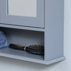 Kleankin - armoire à pharmacie murale avec miroir - gris-Dimensions totales : 22 po l x 5,1 po P x 22,8 po H (56 x 13 x 58 cm) 