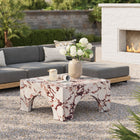 Modway - Valen Intérieur - Terrasse extérieure Béton voûté Table basse - Marbre rouge-Finition en fausse pierre