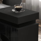 HOMCOM - Table de nuit avec lumières LED et 2 tiroirs - noir-Fabriqué en panneau de particules 