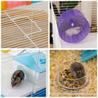 PawHut - Cage à hamster 23 po à 3 niveaux avec roue et bouteille d'eau - Bleu-Comprend une gamelle et une fontaine à eau