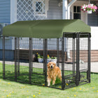 PawHut - Chenil pour chien extérieur 8 pi x 4 pi x 6 pi - vert-Housse en tissu Oxford à utiliser en été ou lors des journées ensoleillées 