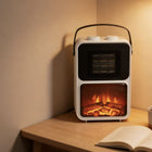 Warrmth - Mini foyer électrique portatif et radiateur d'appoint - Blanc-Dimensions et poids du produit : 10,6 po L x 7,9 po l x 16,1 po H avec un poids de 4,6 lb