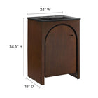 Modway - Appia 24" Vanette de salle de bain - Noir noyer-Découpe de plomberie