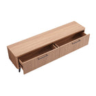 Manhattan Comfort - Meuble TV Jodie 68,9 po style Mid-Century Modern - Érable-15,7 po L x 68,9 po l x 18,3 po H