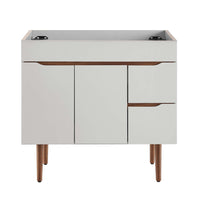 Modway - Harvest 36" Armoire de toilette de salle de bain (lavabo non inclus) - Noyer gris-Vanité moderne du milieu du siècle