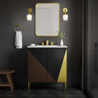 Modway - Alchemist 30" Vanette de salle de bain - Blanc Noir-Bassin d’évier en céramique