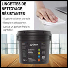 Gritt Commercial - Lingettes nettoyantes multi-usages pour surfaces avec seau - Parfum frais - 20,3 x 15,2 cm - 800 lingettes par rouleau - Paquet de 4-Formule propre et claire pour un nettoyage sans résidus et une désodorisation efficace