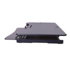 Rehausseur de bureau électrique Rocelco 46" avec prise secteur, chargeur USB et grand clavier Tracy - Noir-EDR dispose d'un système de levage électrique qui supporte 35 livres.