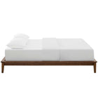 Modway - Lodge Bois Cadre de lit plateforme Queen in Noyer-Système de support en bois LVL à lattes