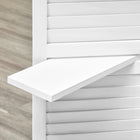 HOMCOM - Séparateur de pièce autoportant 4 panneaux avec étagère de présentation pour bureau à domicile - blanc-Comprend 3 étagères pour plus de stabilité et un espace de rangement supplémentaire 
