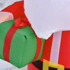 HOMCOM - Père Noël gonflable illuminé extérieur de 1 - 2 m avec boîte-cadeau-Dimensions globales : 2,2'L x 1,6'L x 3,9'H 