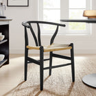 Modway - Amish 29" Chaise à manger - Noir-Supports de barre pour les pieds