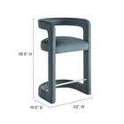 Modway - Winslow Performance Velvet Tabouret de comptoir - Cadet Blue-Tissu de velours Performance