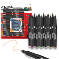 Sharpie - Marqueurs créatifs Sharpie, Tons chauds, marqueurs acryliques à base d’eau, pointe fine - Paquet de 12-Marqueurs créatifs avec une encre semblable à de la peinture qui ne passe pas à travers le papier