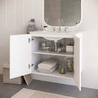 Modway - Bryn Fixation murale de 30" Vanette de salle de bain - Blanc blanc-Conception murale
