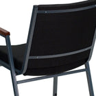 Flash Furniture – Chaise empilable robuste à revêtement noir à motifs et rembourrage de 3 po Hercules, avec accoudoirs, 4/pqt-Rembourrage en tissu noir à motifs