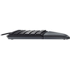 Cherry - Clavier ergonomique filaire KC 4500 ERGO - Noir-Poignet rembourré souple avec mousse à mémoire de forme et cuir en PU de haute qualité