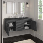 Modway - Render Fixation murale de 48" Vanette de salle de bain - Noir charbon-Tiroirs à extension complète