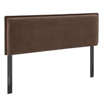 Modway - Camille Mélange de lin rembourré Tête de lit Queen size - Cacao-Mélange de lin tissé