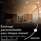 Impotek - Luminaire encastré orientable DEL 4 po 9W 5CCT gradable – Paquet de 6-Kit d’installation pratique - Votre expérience d’installation sans tracas est notre priorité. Chaque lumière est livrée avec des connecteurs de câbles, des protecteurs de câbles et un gabarit de découpe, simplifiant le processus d’installation et le rendant simple et convivial